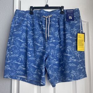 Fair Harbor Men's The Bayberry Lined Stretch Blue Beach Swim Trunks XXXL
